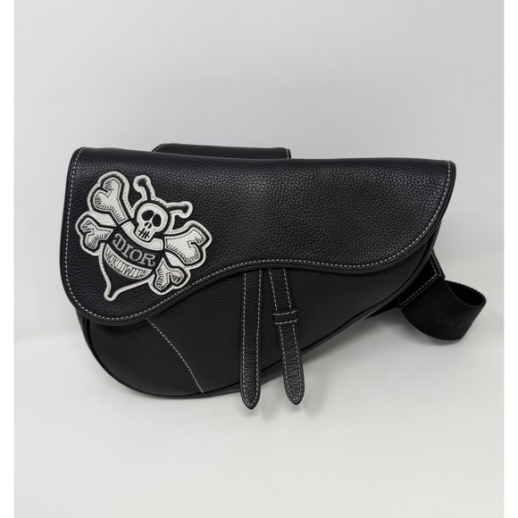 Dior Other - Dior x Shawn Stussy Saddle Crossbody Grained Leather Bag